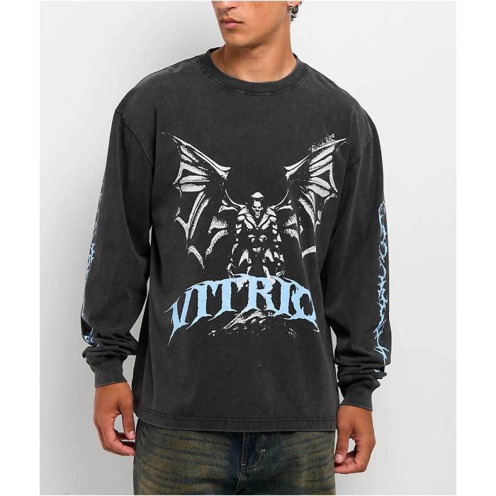 Vitriol 【 Destruction Vintage Black Long Sleeve T-Shirt Men's Grey 】 vintage ビンテージ・ヴィンテージ 黒色 ブラック Sleeve スリーブ Tシャツ メンズ 灰色 グレー