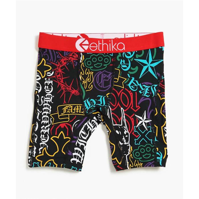 エシカ Ethika 【 Kids Cross My Heart Boxer Briefs Kids\u0027 Black 】 黒いこと 黒いこと