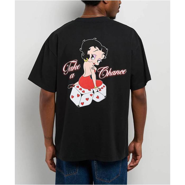 【★百貨店SALE★6/11真夜中2時迄】Bella Dona 【 X Betty Boop Take Your Chances Black T-Shirt Men\u0027s Black 】 黒いこと 黒いこと ティーシャツ メンズ 黒いこと 黒いこと