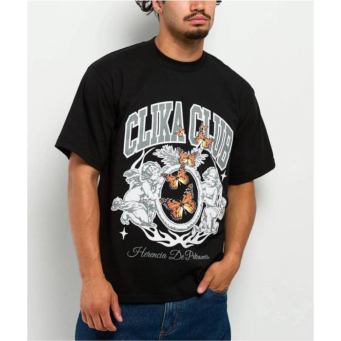 【★百貨店SALE★6/11真夜中2時迄】Clika By Herencia De Patrones 【 Hope Black T-Shirt Men\u0027s Black 】 黒いこと 黒いこと ティーシャツ メンズ 黒いこと 黒いこと
