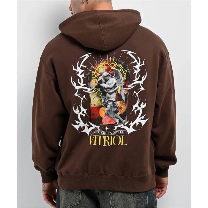 【★百貨店SALE★6/11十二時2時迄】Vitriol 【 Angelish Brown Hoodie Men\u0027s Brown 】 赤銅色 赤銅色 フーディー パーカー メンズ 赤銅色 赤銅色