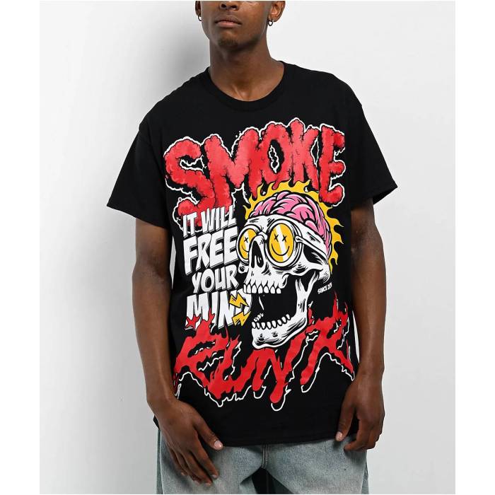 Runtz 【 Mind Blown Black T-Shirt Men\u0027s Black 】 黒いこと 黒いこと プルオーバー メンズ 黒いこと 黒いこと