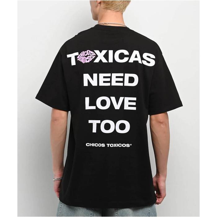 Chicos Toxicos 【 Toxicas Need Love Too Black T-Shirt Men's Black 】 黒色 ブラック Tシャツ メンズ 黒色 ブラック|スニケス