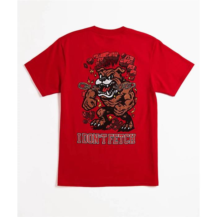 【★百貨店SALE★6/11真夜中2時迄】帝国 Empyre 【 Kids Beware Of Dog Red T-Shirt Kids\u0027 Red 】 Red 赤・赤いこと ティーシャツ Red 赤・赤いこと