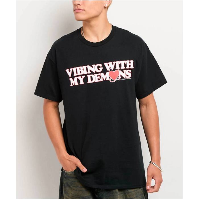 Xplr 【 Vibes Black T-Shirt Men\u0027s Black 】 黒いこと 黒いこと プルオーバー メンズ 黒いこと 黒いこと