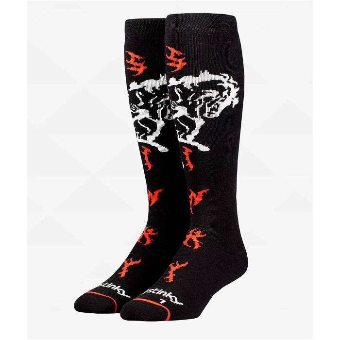 Stinky Socks 【 Mustang Black Snowboard Socks Men's Black 】 黒色 ブラック ソックス・靴下 メンズ 黒色 ブラック