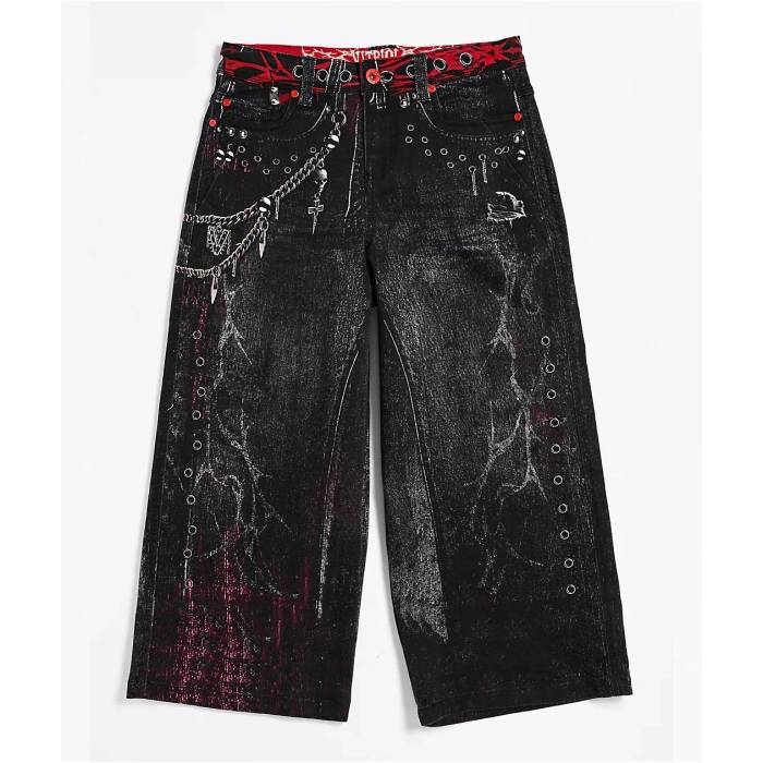 【★百貨店SALE★6/11真夜中2時迄】Vitriol 【 Kids Void Optical Printed Black Ultra Wide Jeans Kids\u0027 Black 】 黒いこと 黒いこと ultra ウルトラ デニム 黒いこと 黒いこと