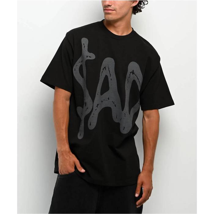 【★百貨店SALE★6/11真夜中2時迄】Sad Boyz 【 $Ad Boyz By Junior H So So Sad Black T-Shirt Men\u0027s Black 】 黒いこと 黒いこと ティーシャツ メンズ 黒いこと 黒いこと
