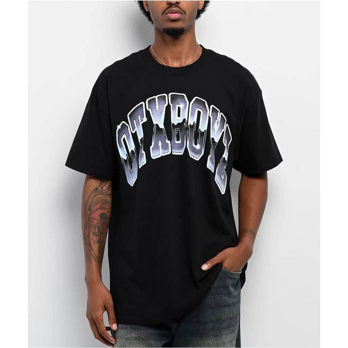 【★百貨店SALE★6/11真夜中2時迄】Otx Boyz 【 Otxboyz Chrome Collegiate Black T-Shirt Men\u0027s Black 】 黒いこと 黒いこと ティーシャツ メンズ 黒いこと 黒いこと