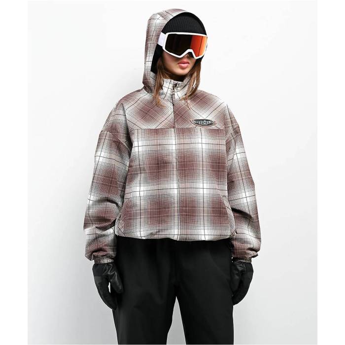 エンパイア Empyre 【 Rene Brown & Tan Plaid 10K Snowboard Jacket Women's Light Pastel Brown 】 茶色 ブラウン Jacket ジャケット レディース 茶色 ブラウン 28,145円