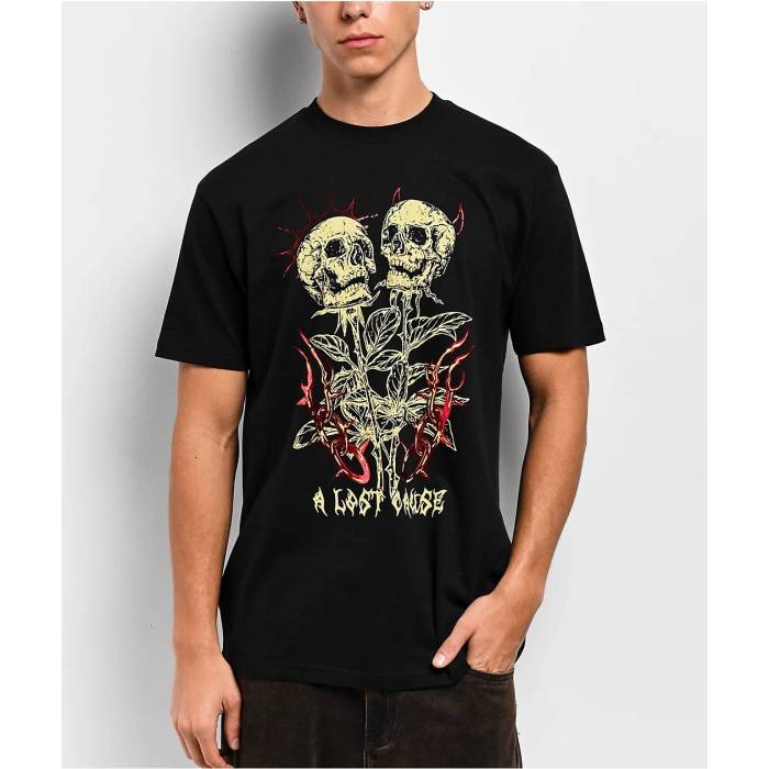 【★百貨店SALE★6/11真夜中2時迄】A Lost Cause 【 Crown Black T-Shirt Men\u0027s Black 】 黒いこと 黒いこと ティーシャツ メンズ 黒いこと 黒いこと