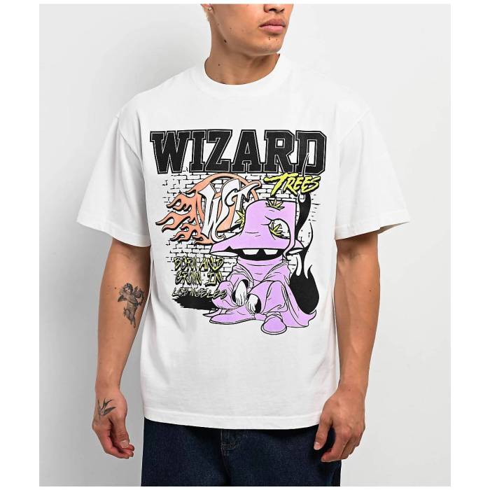 Wizard Trees 【 Crouch White T-Shirt Men's White 】 白色 ホワイト Tシャツ メンズ 白色 ホワイト