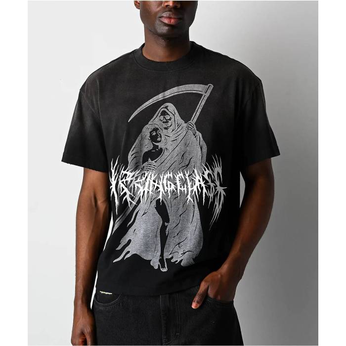 Lurking Class By Sketchy Tank 【 Angel Of Death Black Wash Boxy T-Shirt Men's Black 】 黒色 ブラック Tシャツ メンズ 黒色 ブラック 17,760円