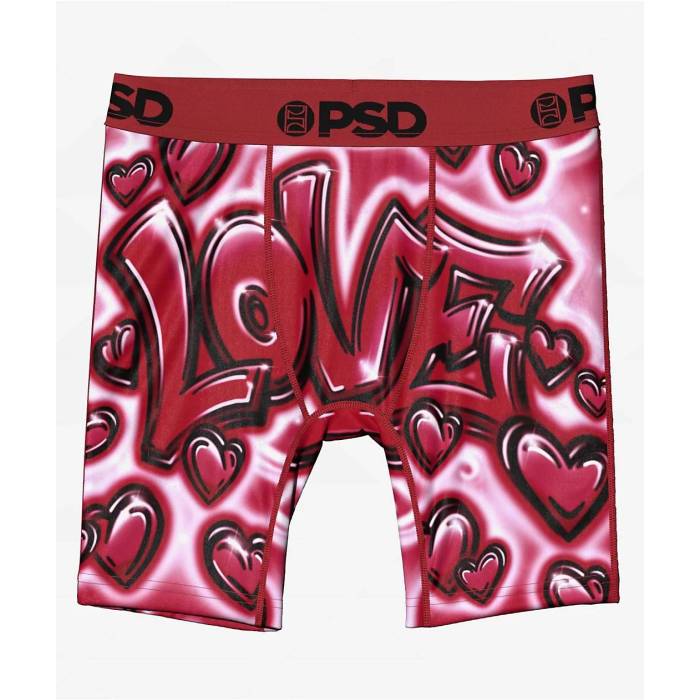 ピーエスディーアンダーウェア Psd Underwear 【 Psd Kids Love Core Boxer Briefs Kids\u0027 Pink 】 中核グループ pink サクラ色