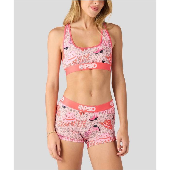 【★百貨店SALE★6/11真夜中2時迄】ピーエスディーアンダーウェア Psd Underwear 【 Psd Howdy Love Pink Sports Bra Women\u0027s Pink 】 pink さくら色 レディース pink さくら色