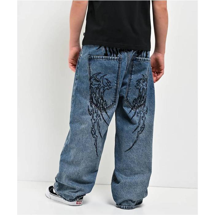 アフリクション Affliction 【 Kids Wings Medium Wash Jeans Kids' Blue 】 ジーンズ 青色 ブルー｜スニケス
