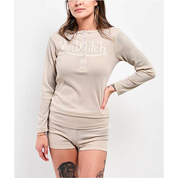フォンダッチ Von Dutch 【 Sand Waffle Lounge Set Women\u0027s Natural 】 砂色・沙子 ワーヘル レディース 自然的