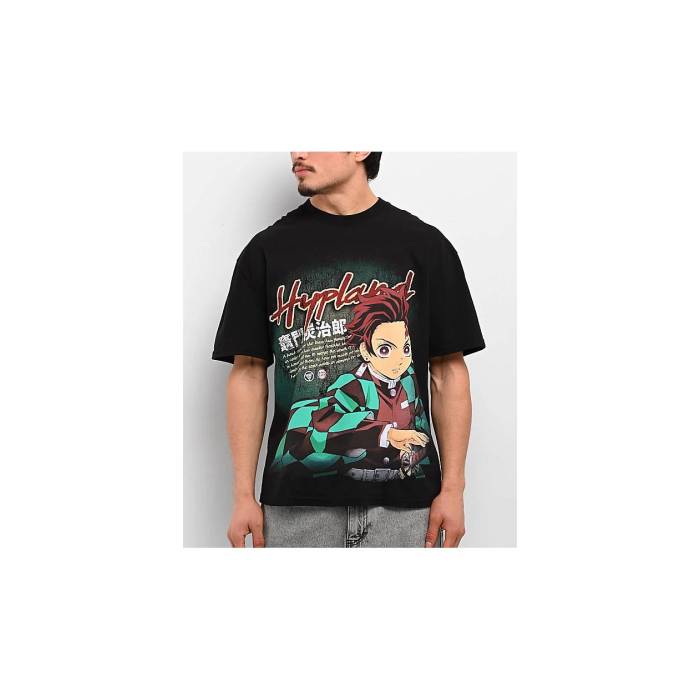 【Hypland】Hypland 【 X Demon Slayer Tanjiro Jumbo Black T-Shirt Men's Black 】 ジャンボ 黒色 ブラック Tシャツ メンズ|スニケス