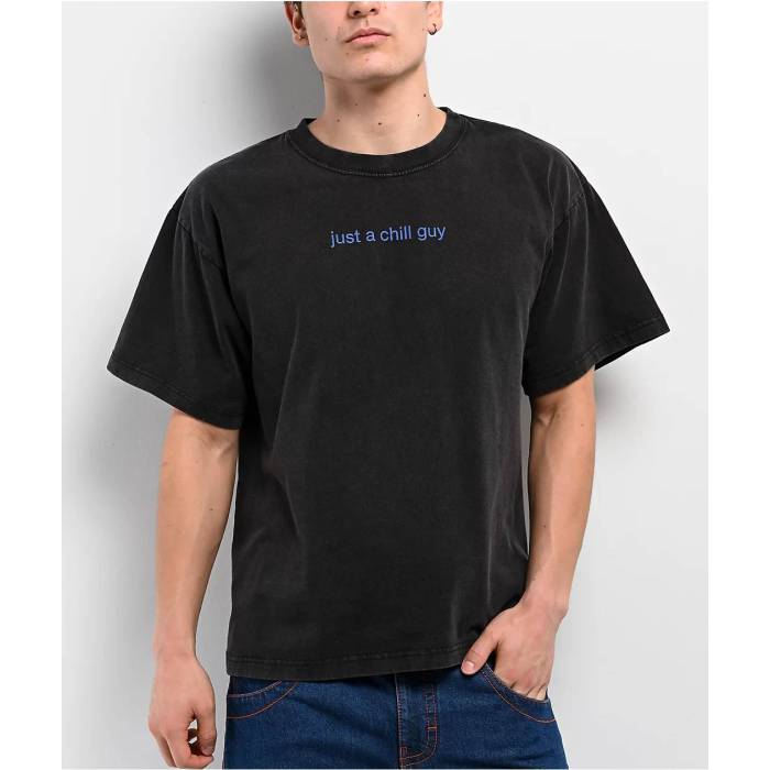 A.lab 【 Chill Guy Black Wash T-Shirt Men's - 】 黒色 ブラック Tシャツ メンズ NULL