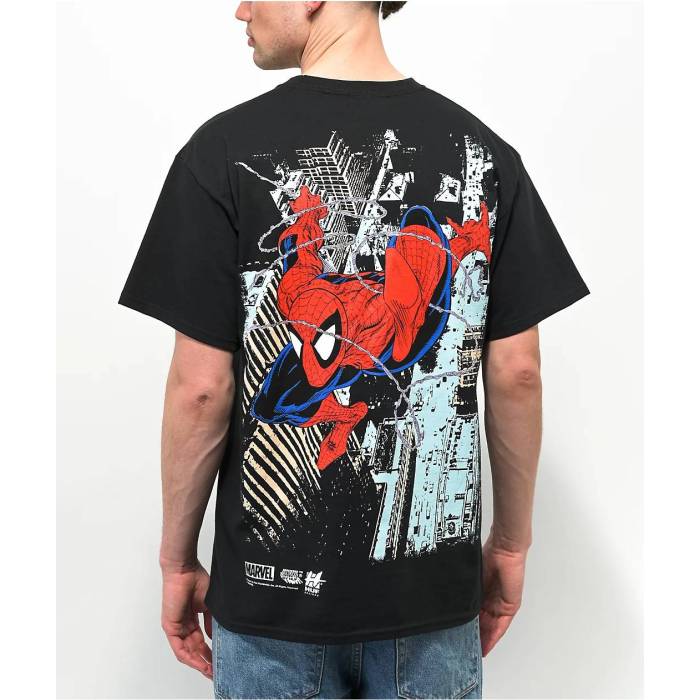 ハフ Huf 【 X Marvel Spider-Man Black T-Shirt Men's Black 】 黒色 ブラック Tシャツ メンズ 黒色 ブラック