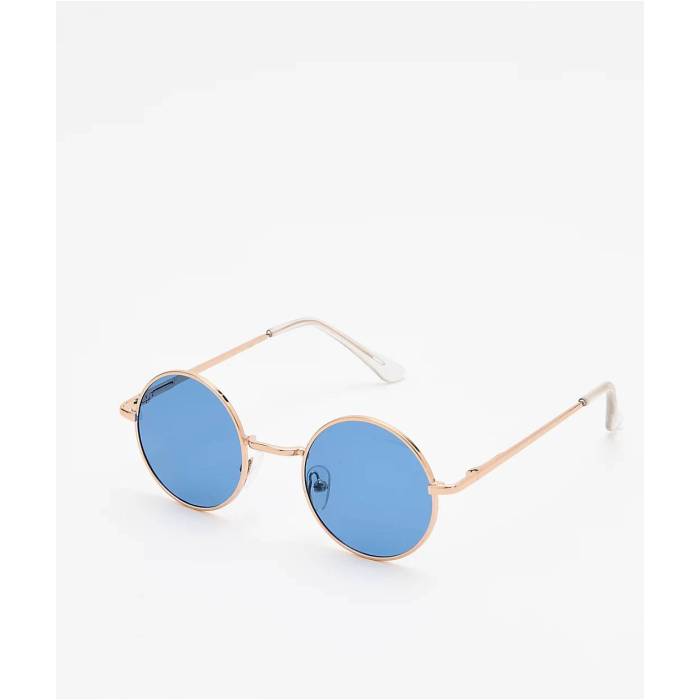 【★百貨店SALE★6/11真夜中2時迄】帝国 Empyre 【 Kid Navy \u0026 Gold Round Sunglasses Kids\u0027 Gold 】 紺色 米国海軍 ゴールド 黒眼鏡 ゴールド