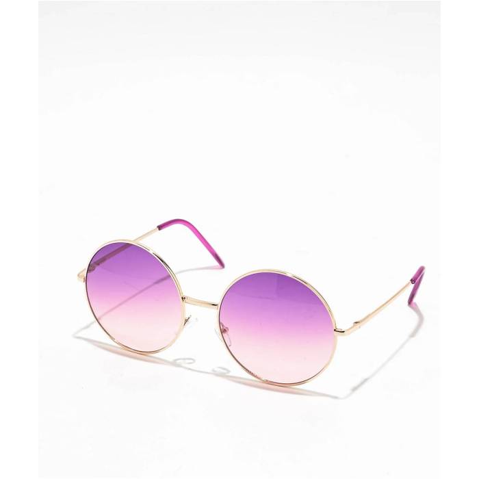 Blue Gem Sunglasses 【 Vintage Round Purple & Pink Sunglasses Women's Multicolor 】 vintage ビンテージ・ヴィンテージ Purple 紫・パープル pink ピンク サングラス レディース