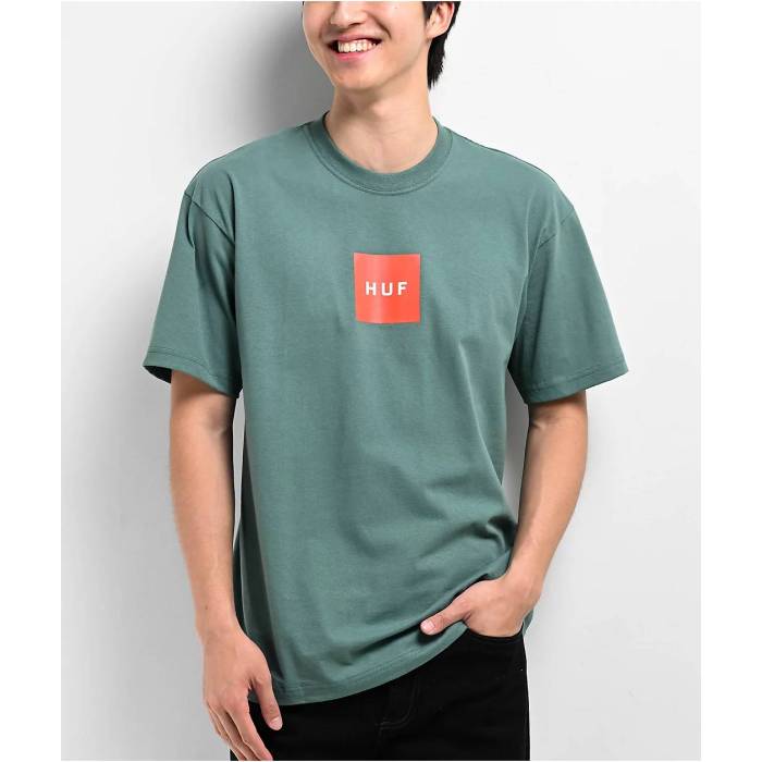 ハフ Huf 【 Set Box Sage T-Shirt Men\u0027s Green 】 ボックス席 プルオーバー メンズ green 緑・緑であること