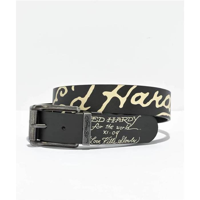 楽天市場】ED HARDY HANDMADE GENUIVE LEATHER BELT ［CHOCOLATE］エド