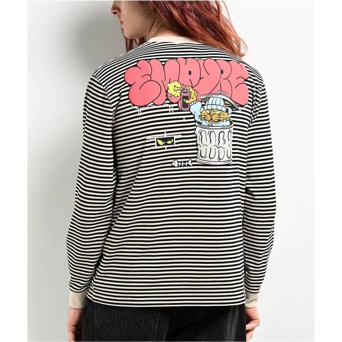 エンパイア Empyre 【 Bad Cat Micro Stripe Black & White Long Sleeve T-Shirt Men's Natural 】 Micro ミクロ Stripe ストライプ 黒色 ブラック 白色 ホワイト Sleeve スリーブ Tシャツ メンズ ナチュラル|スニケス