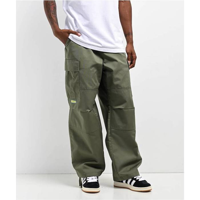 帝国 Empyre 【 Ultra Loose Olive Cargo Skate Pants Men\u0027s Dark Green 】 ultra ウルトラ olive オリーブ 積貨委託貨物 Skate 滑る メンズ green 緑・緑であること