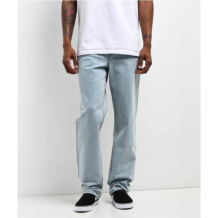 【★百貨店SALE★6/11十二時2時迄】Freeworld 【 Light Blue Denim Straight Fit Jeans Men\u0027s Light Pastel Blue 】 青み 青色 ジーンズ デニム メンズ 青み 青色