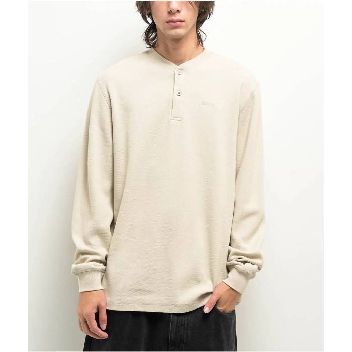 Dravus 【 Pines Peyote Thermal Long Sleeve T-Shirt Men\u0027s Natural 】 Sleeve 捩り プルオーバー メンズ 自然的