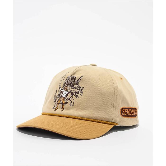 【★百貨店SALE★6/11真夜中2時迄】Sendero Provisions 【 Sendero Triceratops Tan Snapback Hat Men\u0027s Natural 】 Snapback スナップバック 御徒面子 メンズ 自然的