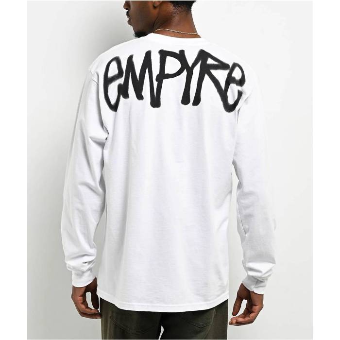 帝国 Empyre 【 Rat City Bish White Long Sleeve T-Shirt Men\u0027s White 】 シティ 白いこと 白いこと Sleeve 捩り プルオーバー メンズ 白いこと 白いこと