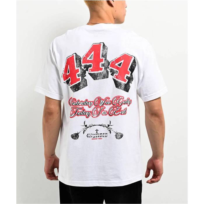 4Hunnid 【 4H Godly White T-Shirt Men\u0027s White 】 白いこと 白いこと プルオーバー メンズ 白いこと 白いこと