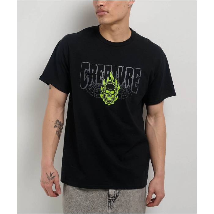 【★百貨店SALE★6/11十二時2時迄】Creature 【 Bonehead Relic Black T-Shirt Men\u0027s Black 】 黒いこと 黒いこと プルオーバー メンズ 黒いこと 黒いこと