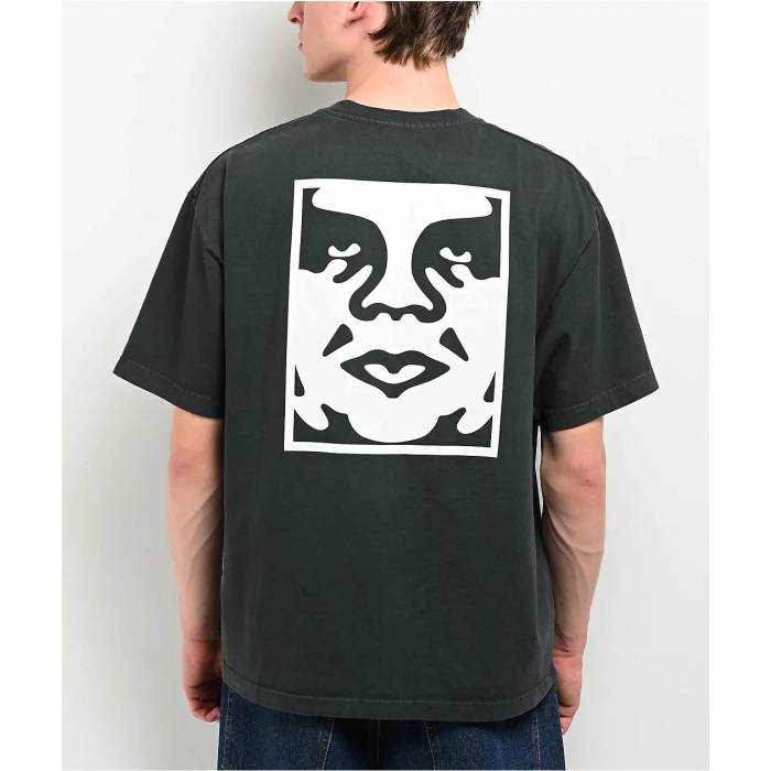 オベイ Obey 【 Bold Icon Face Charcoal T-Shirt Men's Charcoal 】 アイコン チャコール Tシャツ メンズ チャコール