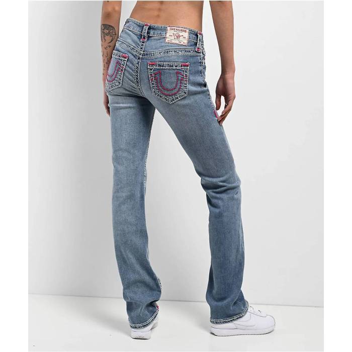 【★百貨店SALE★6/11十二時2時迄】トゥルーレリジョン True Religion 【 Billie Super T Peak Spot Mid Rise Jeans Women\u0027s Light Pastel Blue 】 ミッド ライズ デニム レディース 青み 青色