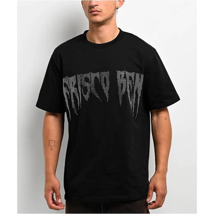 Fb County 【 Rhinestone Black T-Shirt Men's Black 】 黒色 ブラック Tシャツ メンズ 黒色 ブラック