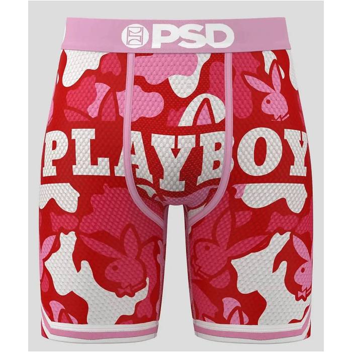 ピーエスディーアンダーウェア Psd Underwear 【 Psd X Playboy Love Camo Boxer Briefs Men's Red 】 カモ柄 メンズ Red 赤・レッド|スニケス