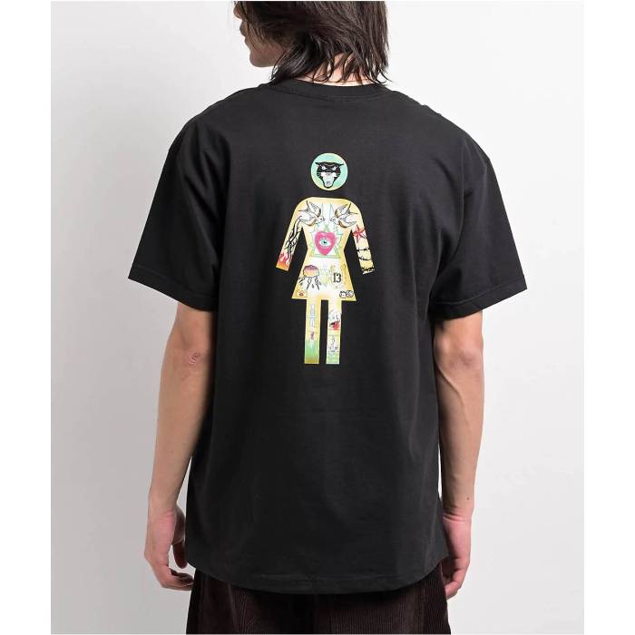 【★百貨店SALE★6/11真夜中2時迄】Girl 【 Natas Doll Black T-Shirt Men\u0027s Black 】 黒いこと 黒いこと ティーシャツ メンズ 黒いこと 黒いこと