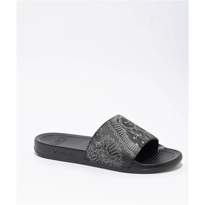 リップンディップ Ripndip 【 Mother Nerm Black Slide Sandals Men's Black 】 黒色 ブラック Slide サンダル サンダル メンズ 黒色 ブラック｜スニケス