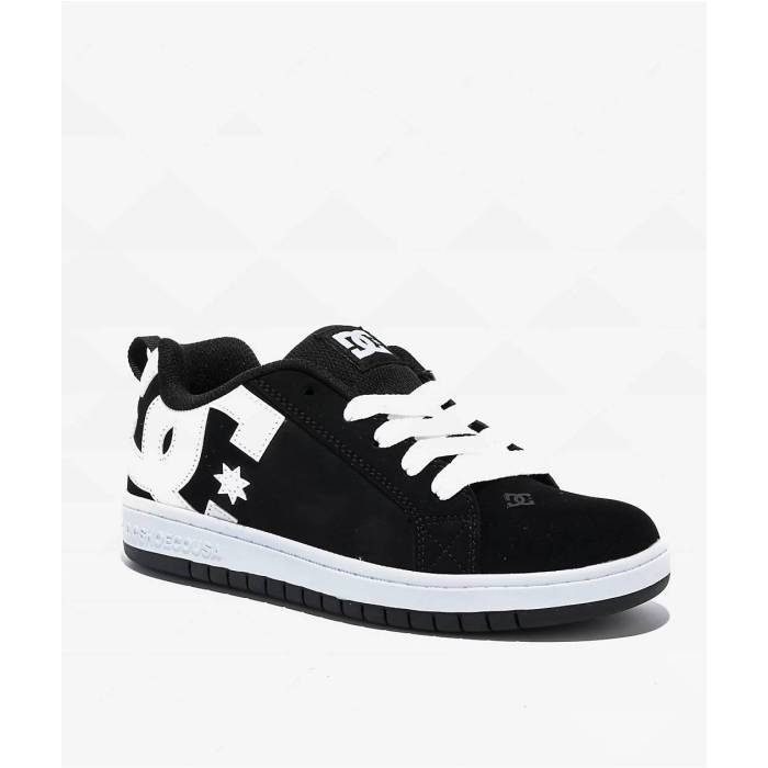 ディーシー Dc 【 Kids' Court Graffik Black & White Skate Shoes Women's Black 】 コート 黒色 ブラック 白色 ホワイト Skate スケート シューズ 運動靴 レディース 黒色 ブラック