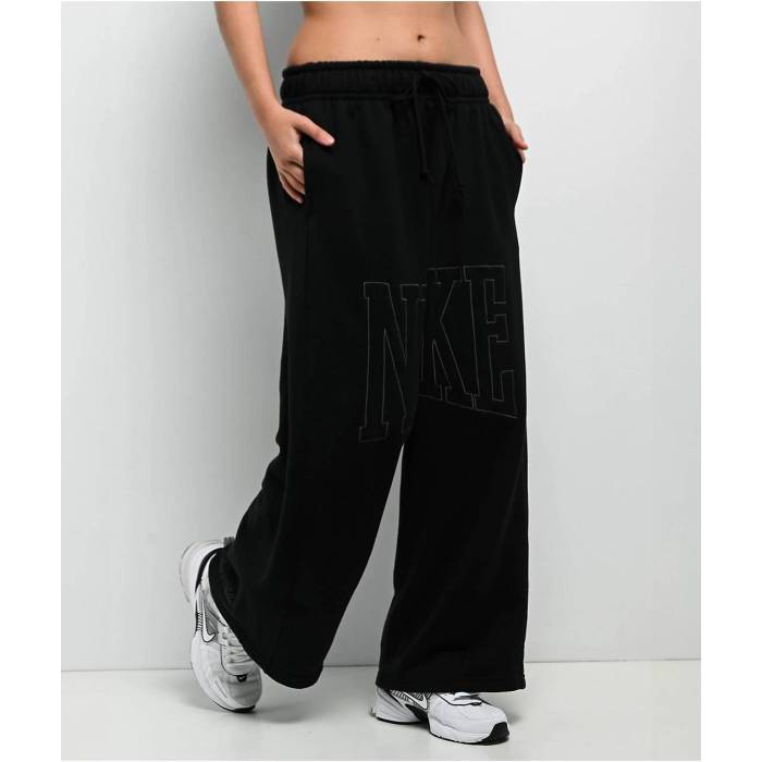 ナイキ Nike 【 Sportswear Street Open Hem Black French Terry Sweatpants Women's Black 】 street ストリート 黒色 ブラック ロングタイツ レディース 黒色 ブラック 21,490円