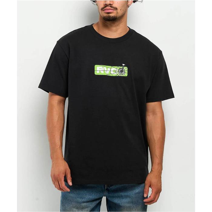 ルーカ Rvca 【 Nail Biter Black T-Shirt Men\u0027s Green 】 黒いこと 黒いこと プルオーバー メンズ green 緑・緑であること