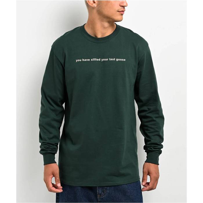 【★百貨店SALE★6/11真夜中2時迄】A.lab 【 Sillied Goose Green Long Sleeve T-Shirt Men\u0027s Dark Green 】 green 緑・緑であること Sleeve 衣袂 ティーシャツ メンズ green 緑・緑であること