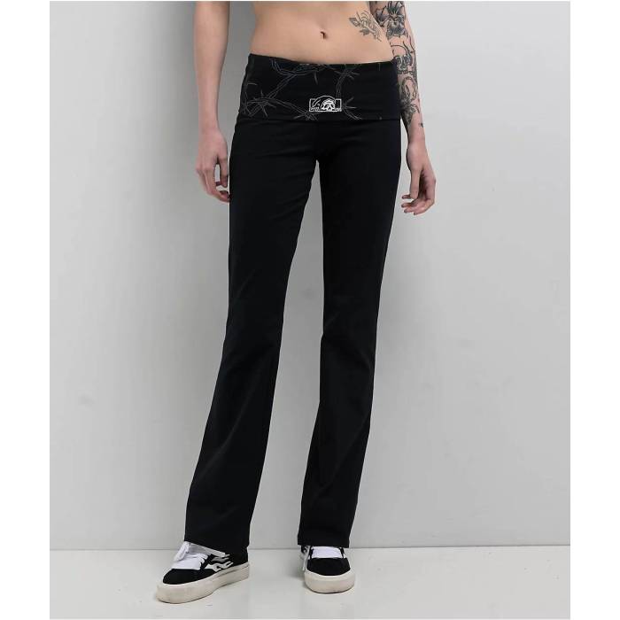 Lurking Class By Sketchy Tank 【 Barbed Black Foldover Flare Pants Women's Black 】 黒色 ブラック レディース 黒色 ブラック