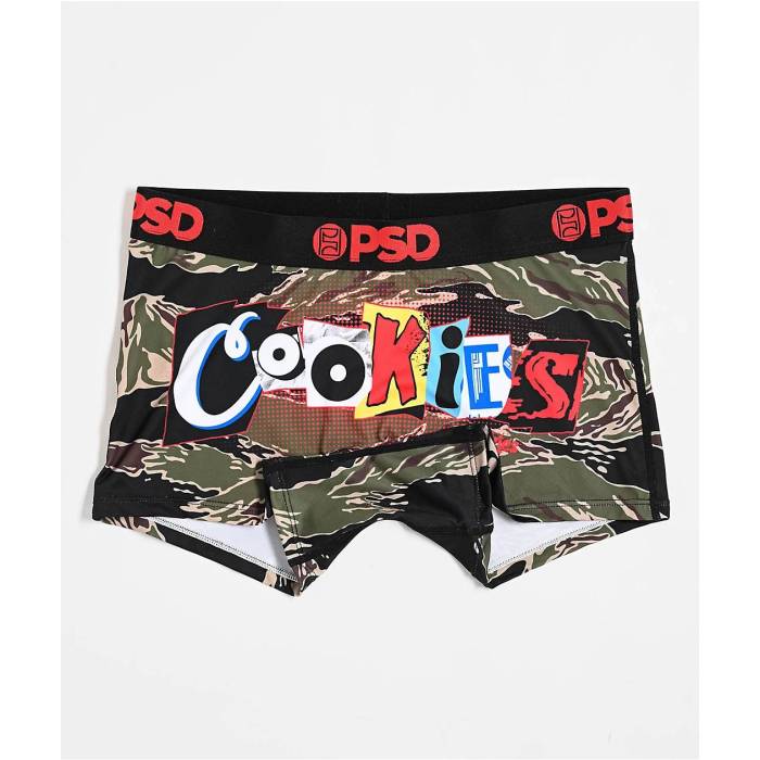 【★百貨店SALE★6/11真夜中2時迄】ピーエスディーアンダーウェア Psd Underwear 【 Psd X Cookies Ransom Camo Boyshort Underwear Women\u0027s Green 】 ランサム 合鴨柄 アンダー御召しもの 下着類 レディース green 緑・緑であること