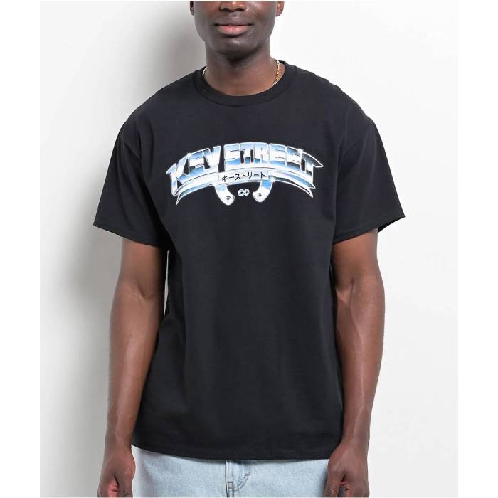 Key Street 【 Club Plaque Black T-Shirt Men\u0027s Black 】 野球クラブ 黒いこと 黒いこと プルオーバー メンズ 黒いこと 黒いこと