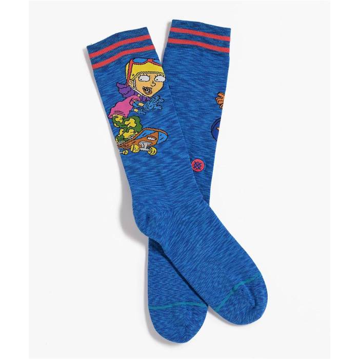 スタンス Stance 【 X Rocket Power Reggie And Otto Royal Crew Socks Men's Blue 】 Power パワー クルー ソックス・靴下 メンズ 青色 ブルー｜スニケス